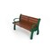 Frog Furnishings Brown 4' Heritage Bench with Green Frame PB 4BROGFHER - alternate 1